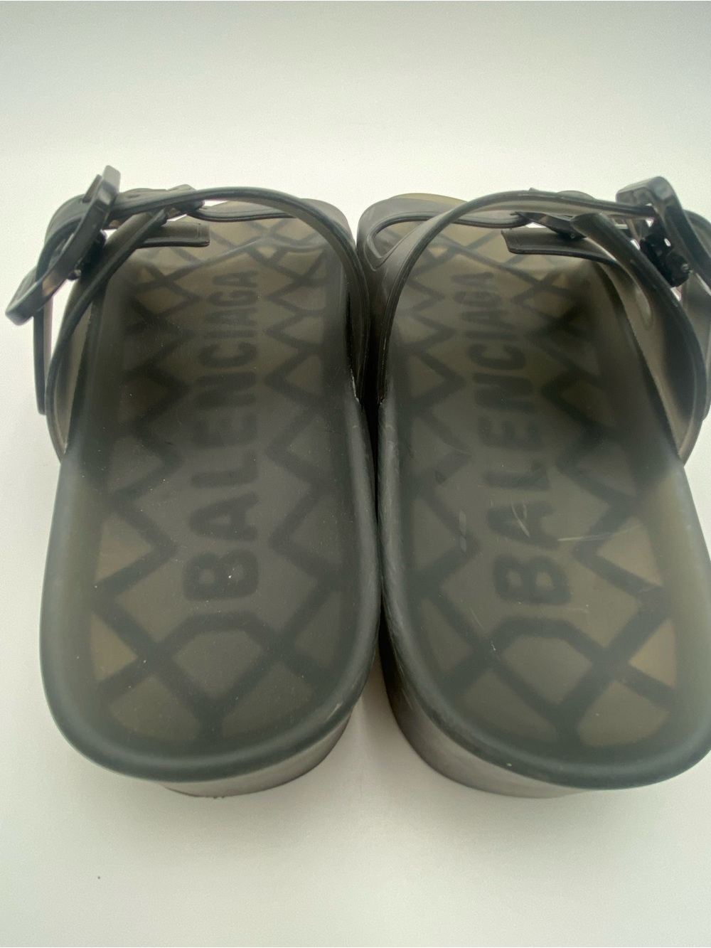 Balenciaga Black Platform Double-Buckle Slide Sandals - Picture 12 of 15